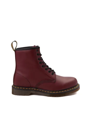 Bocanci unisex, Dr Martens, Piele naturala, Rosu,