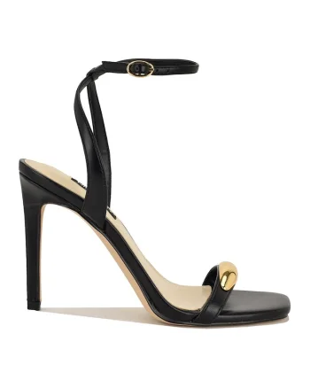 Sandale din piele ecologica cu toc stiletto Props, Negru