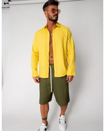 Pantaloni scurt din IN cu snur Kaki 17256, Kaki