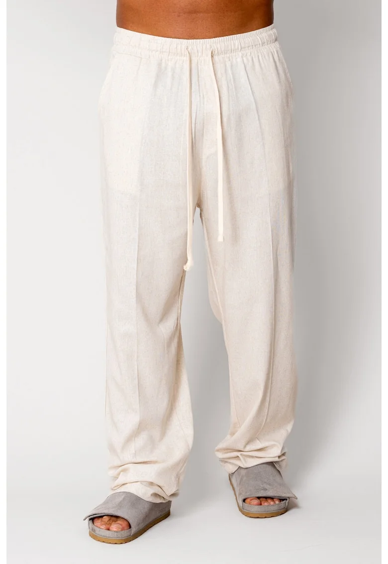 Pantaloni lung din IN cu snur Beige 17224, Bej