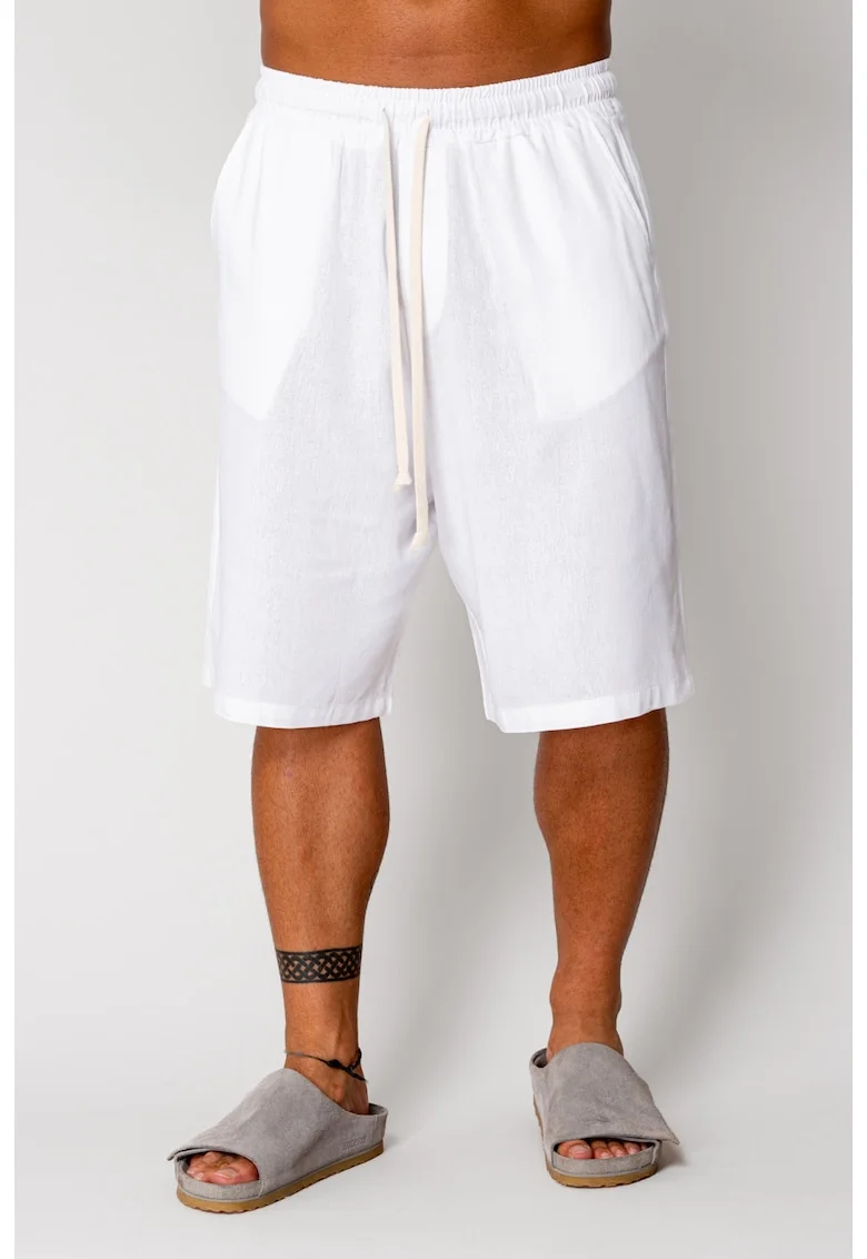 Pantaloni scurt din IN cu snur Off White 17248, Alb