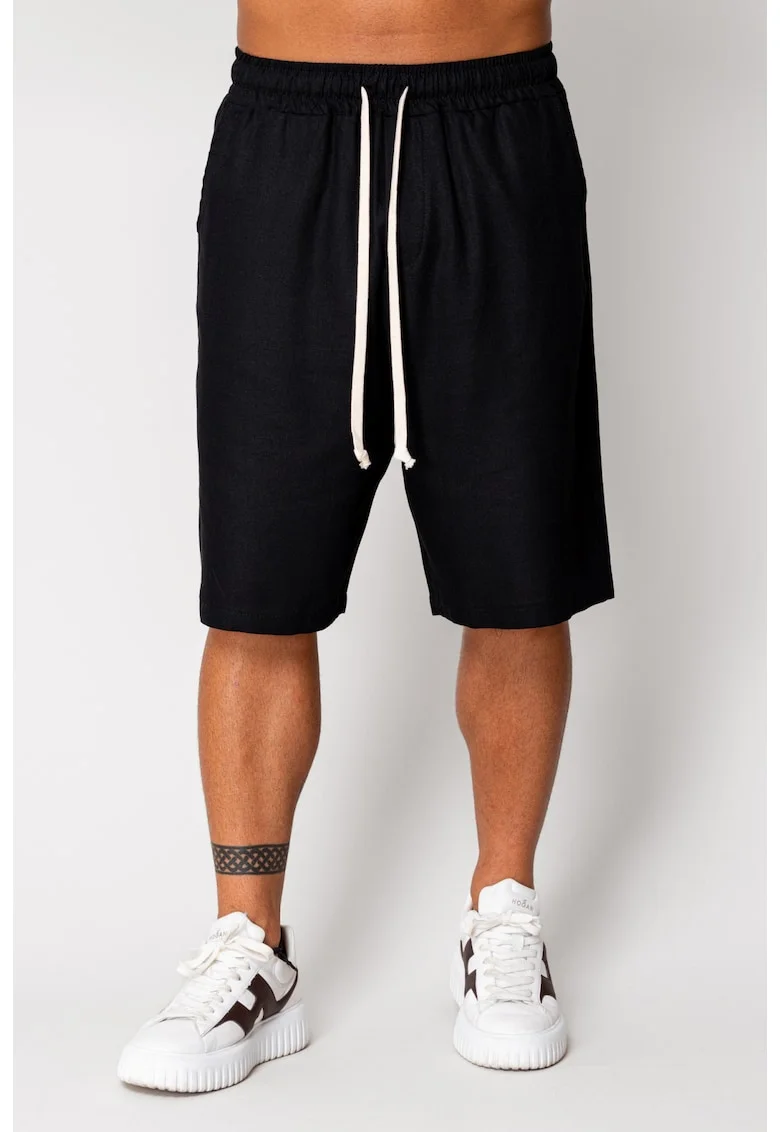 Pantaloni scurt din IN cu snur Black 17252, Negru