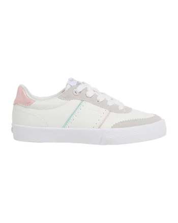 Pantofi sport cu garnituri de piele intoarsa ecologica, Alb/Gri deschis