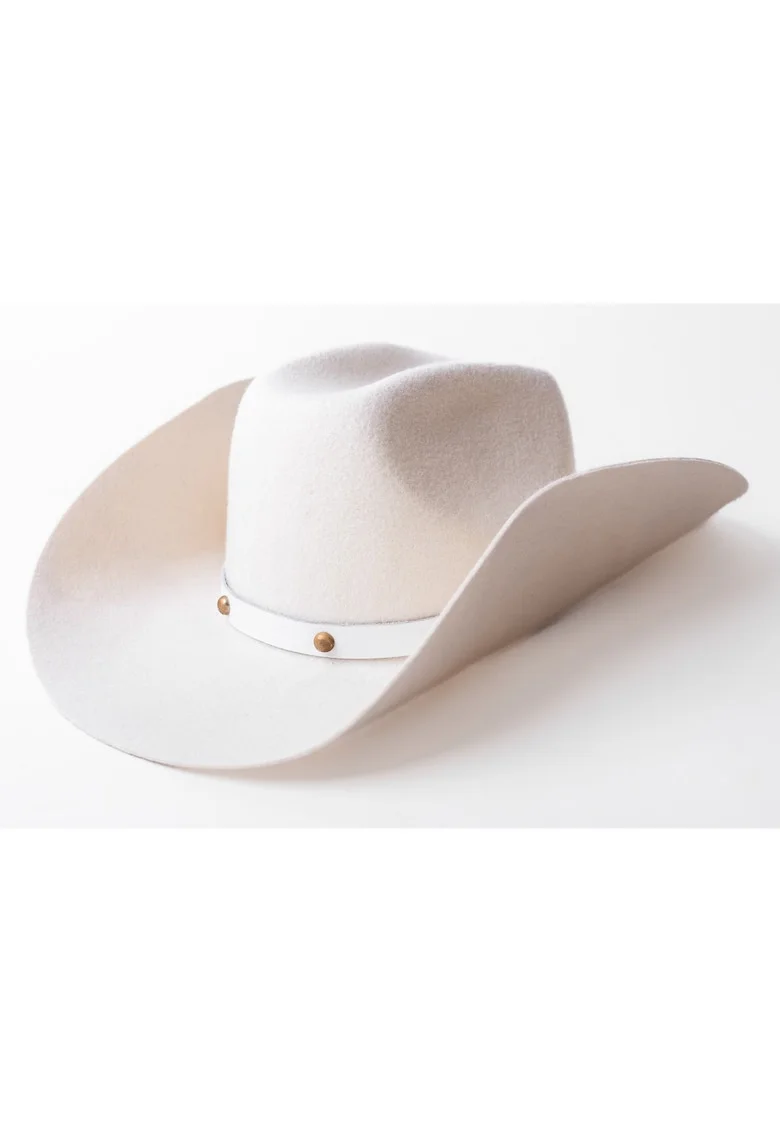 Palarie unisex din lana Original Cowboy, Alb