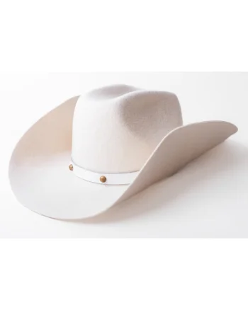Palarie unisex din lana Original Cowboy, Alb