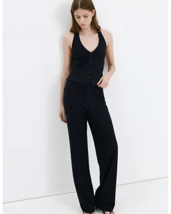 Pantaloni cu croiala ampla, Bleumarin