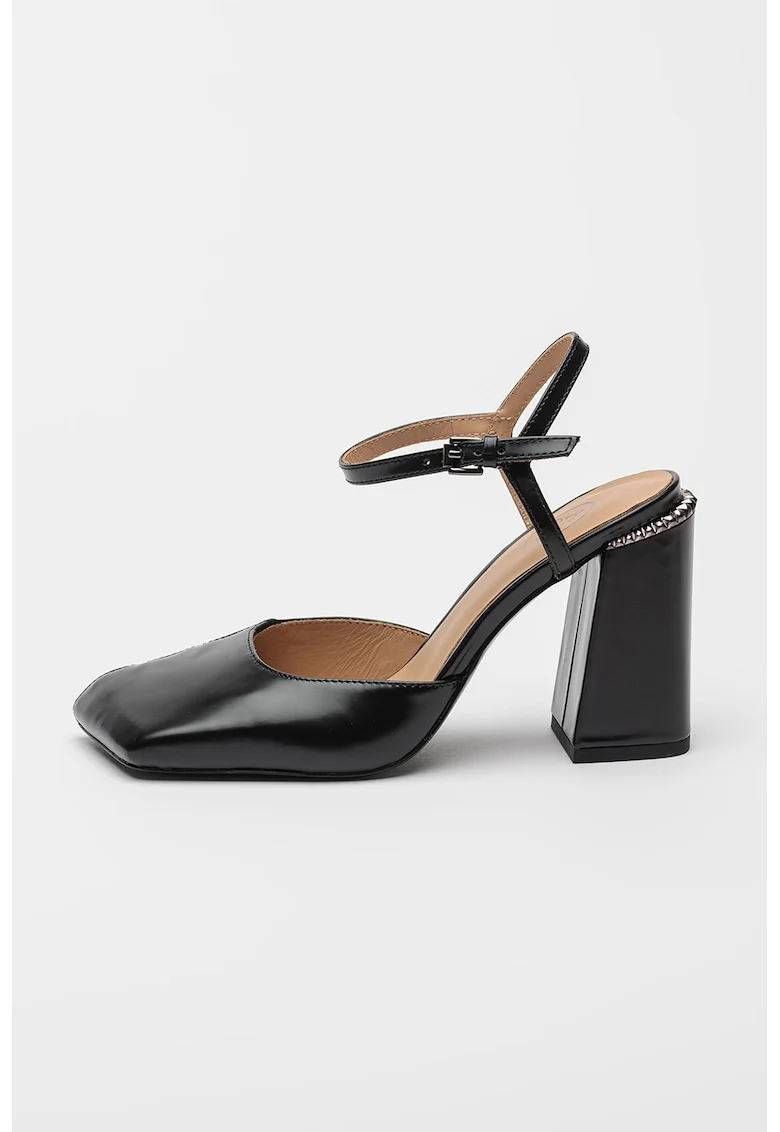 Pantofi de piele cu toc masiv Allure, Negru