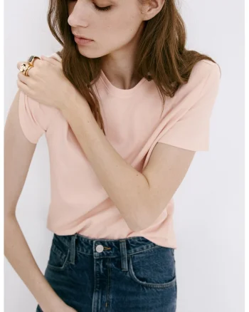 Tricou uni din bumbac, Piersica