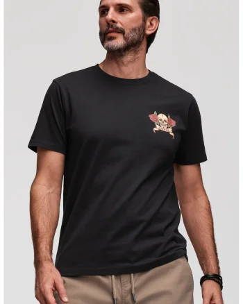Tricou slim-fit cu imprimeu grafic, Negru/Portocaliu