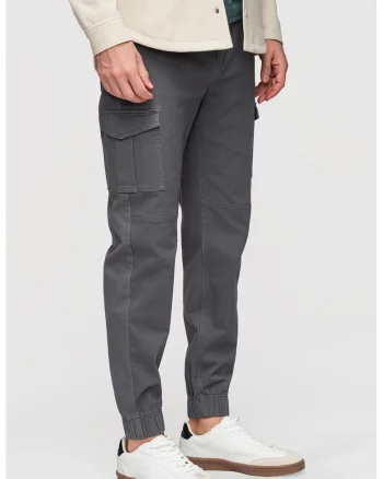 Pantaloni cargo cu croiala conica, Gri grafit