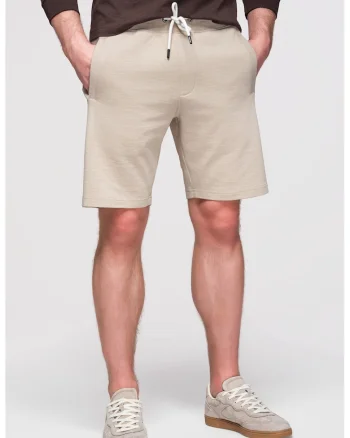 Pantaloni scurti din bumbac cu snur, Bej