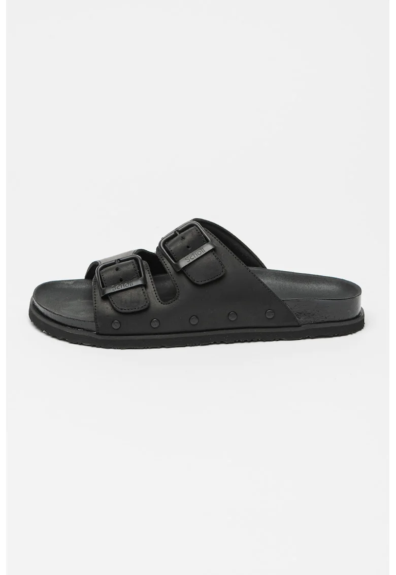 Papuci de piele Nolan, Negru