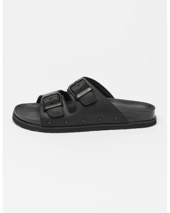 Papuci de piele Nolan, Negru
