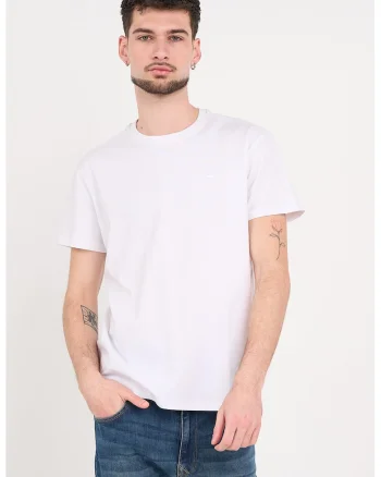 Tricou cu decolteu la baza gatului, Alb