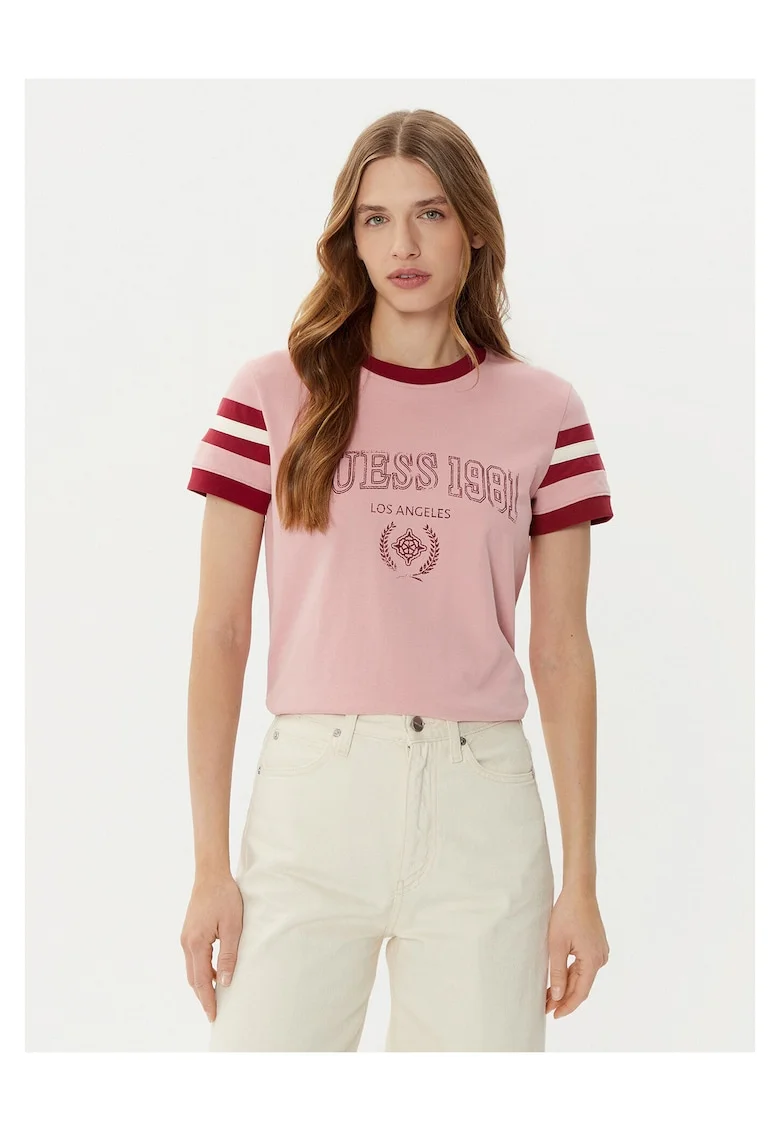 Tricou dama roz, bumbac, Roz