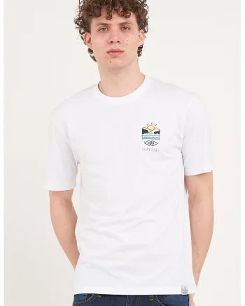 Tricou din bumbac cu imprimeu pe piept, Alb optic