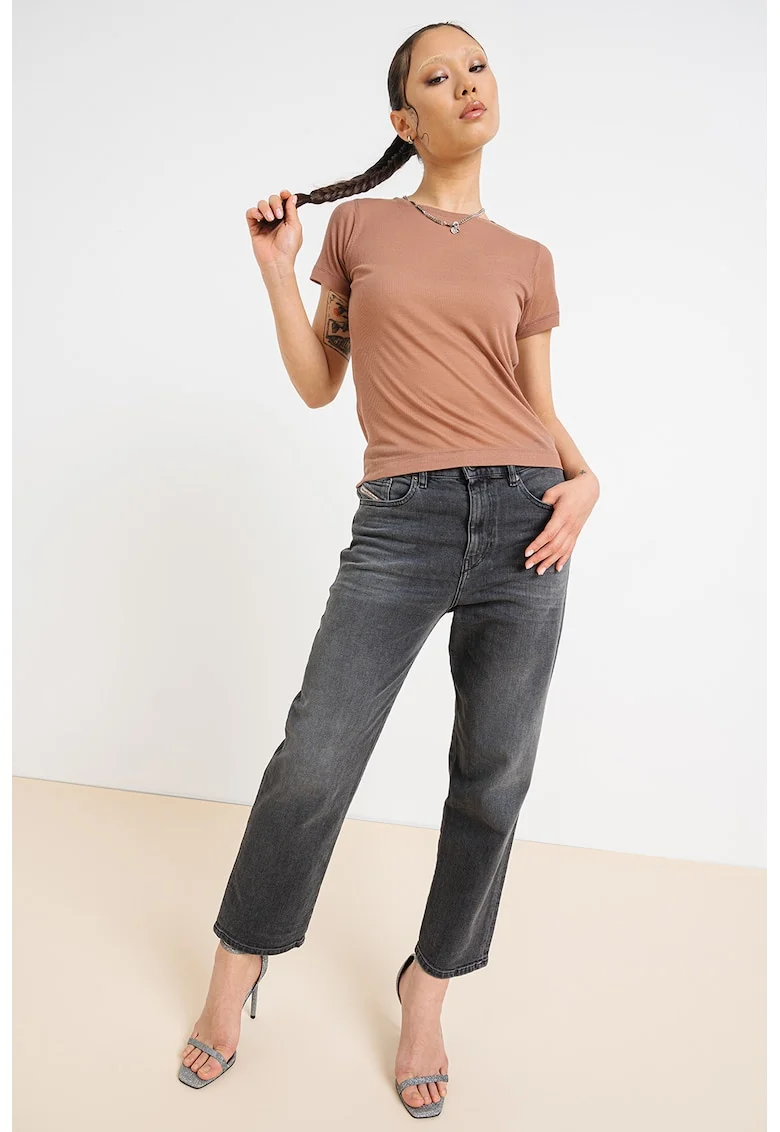 Tricou din modal cu decolteu la baza gatului Chaine, Roz somon