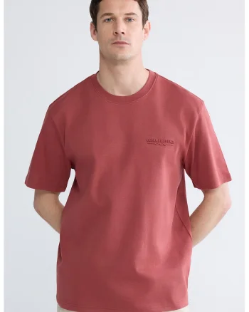 Tricou cu decolteu la baza gatului, Caramiziu