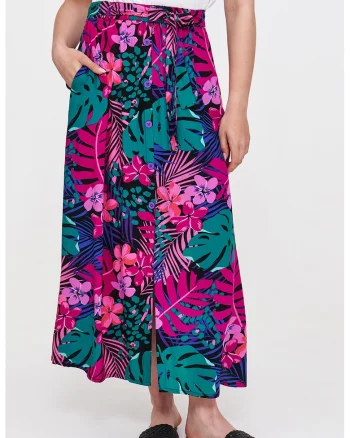 Fusta cu design tropical, Multicolor