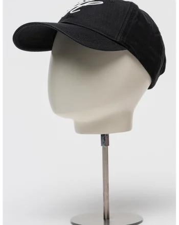 Sapca baseball de bumbac organic Script, Alb/Negru