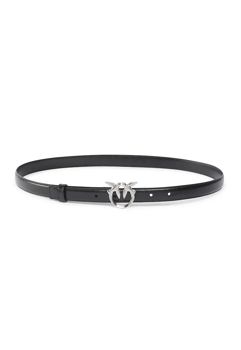 Curea subtire din piele Love, Negru