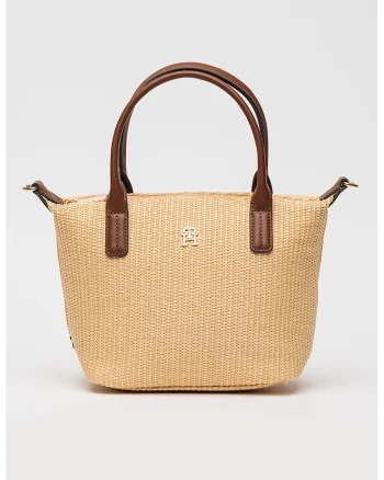 Geanta tote mica Popette, Maro/Bej