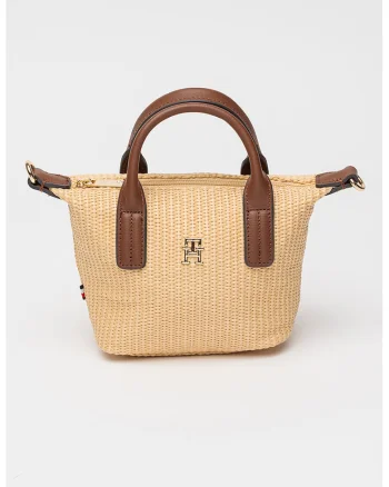 Geanta tote micro Popette, Bej
