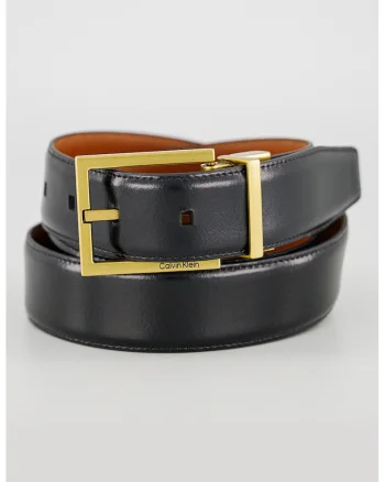 Curea uni reversibila de piele, Negru/Maro
