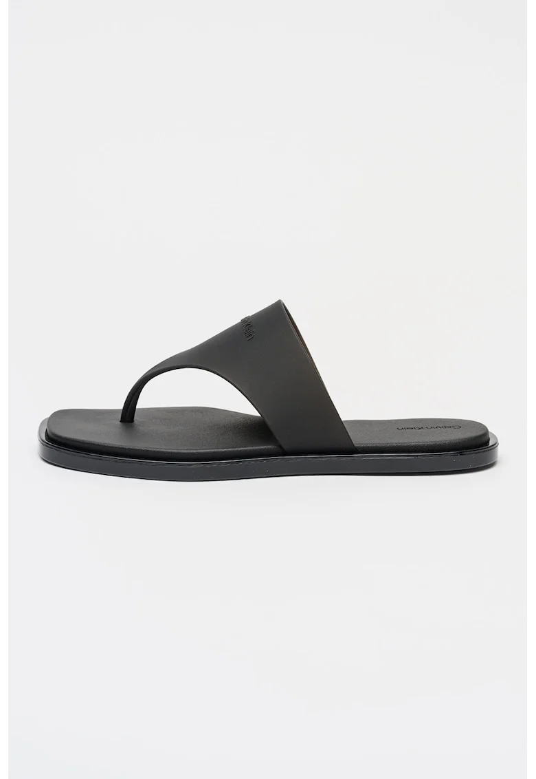 Papuci flip-flop cu bareta lata, Negru