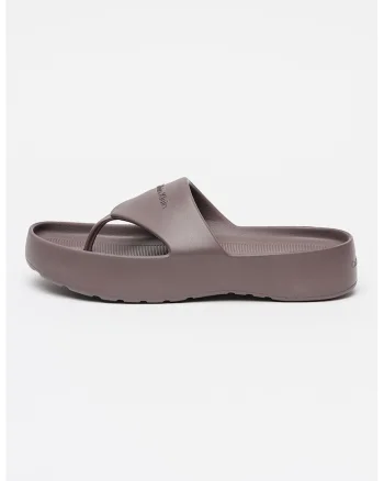 Papuci flip-flop uni cu logo, Violet prafuit