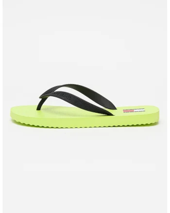 Papuci flip-flop uni, Negru/Verde fistic