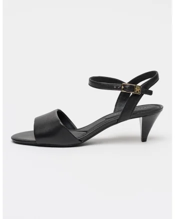 Sandale cu toc kitten, Auriu/Negru