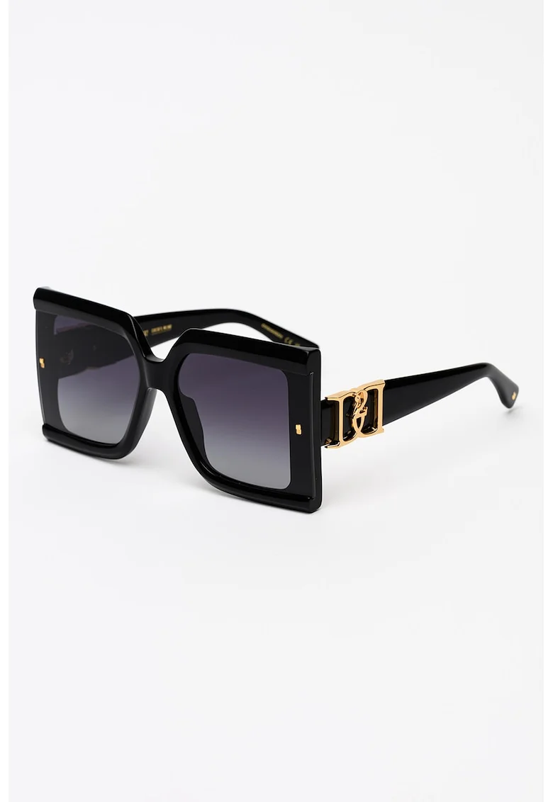 Ochelari de soare patrati cu lentile in degrade, Negru