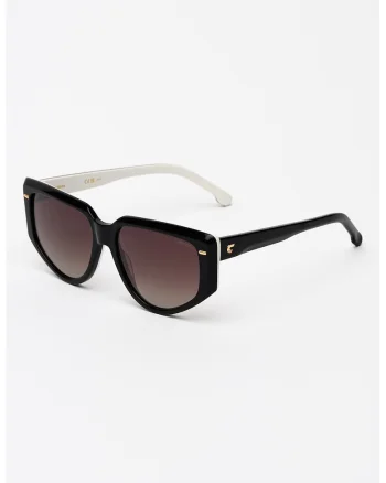 Ochelari de soare cat-eye, Alb/Negru