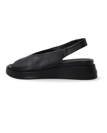 Sandale din piele cu platforma si bareta slingback