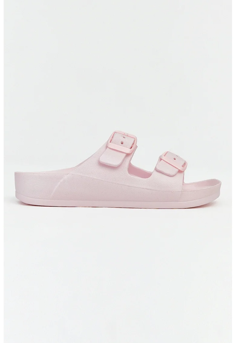 Papuci cu design catarama, Roz pal
