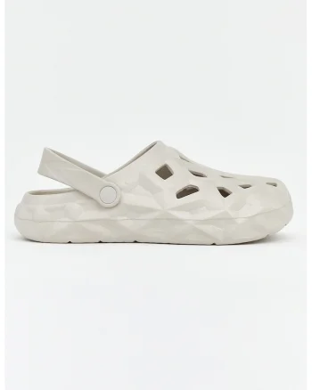 Saboti slingback cu aspect texturat, Grej