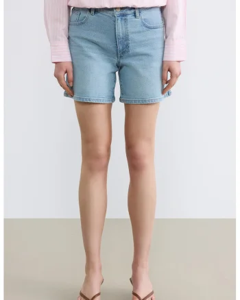 Blugi scurti regular fit, Albastru deschis