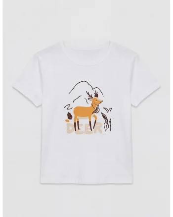 Tricou regular fit de bumbac, Alb/Maro inchis/Portocaliu