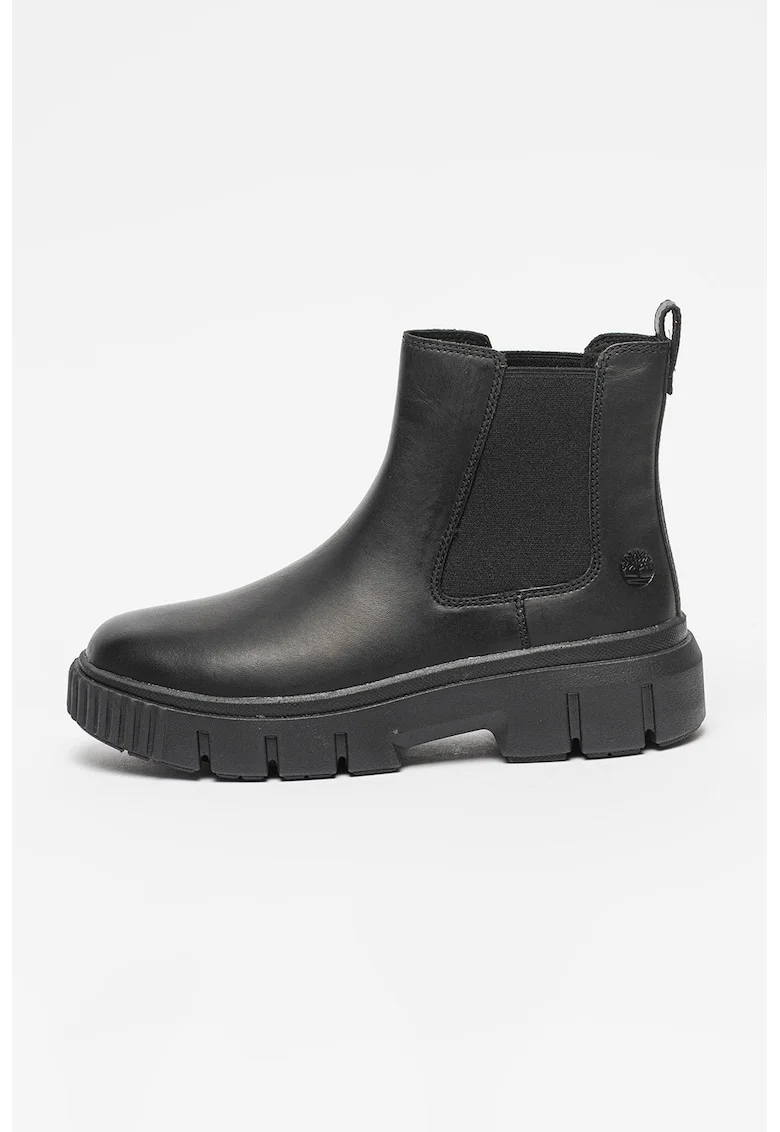 Ghete Chelsea de piele Greyfield, Negru