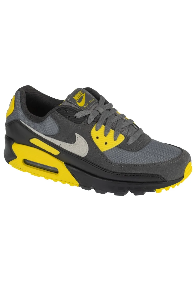 Pantofi sport barbati, DM0029,  Piele naturala, 42 EU, Alb/Gri/Galben, Gri