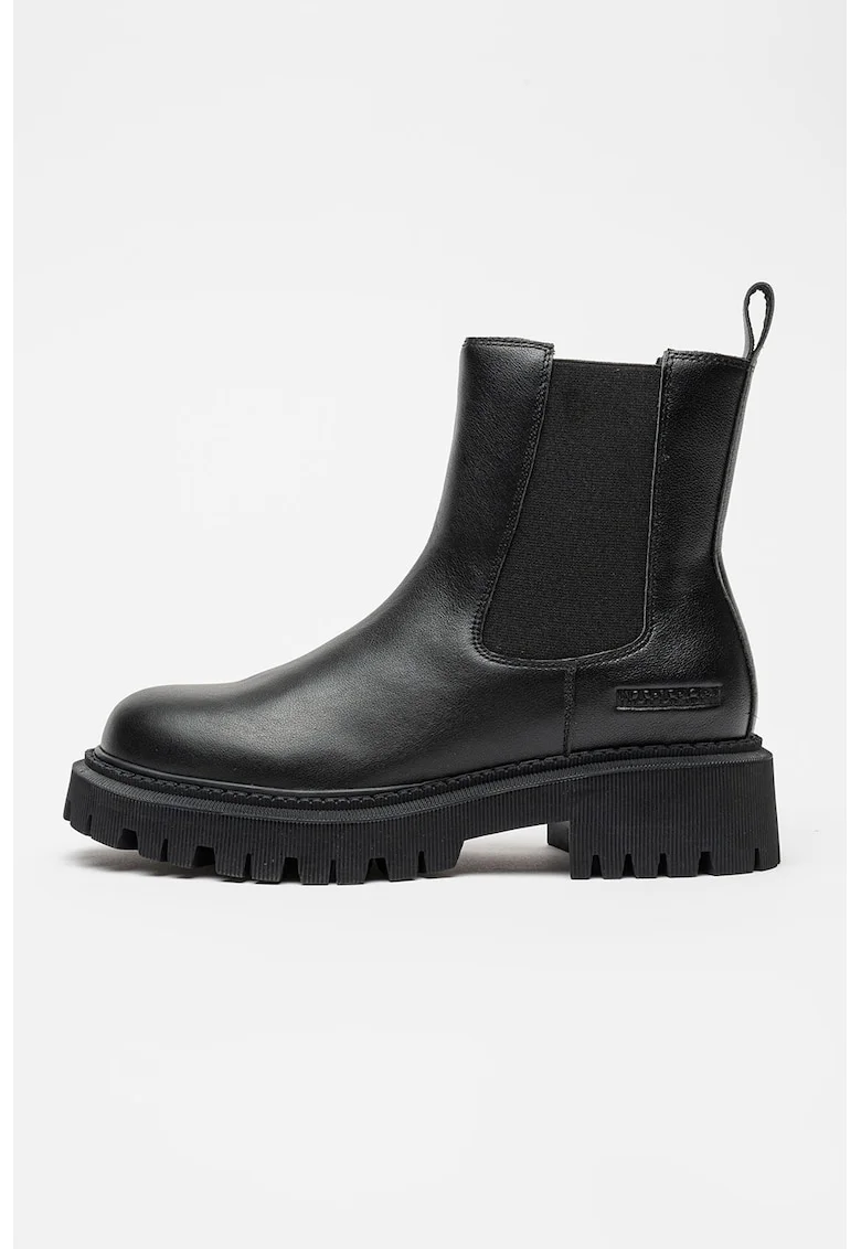 Ghete Chelsea din piele Liorn, Negru