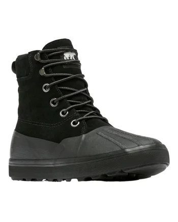 Ghete barbati,  Piele intoarsa/Cauciuc, Negru, Negru