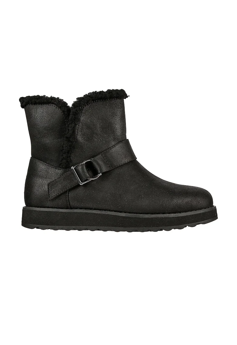 Ghete fara inchidere cu captuseala din material teddy Keepsakes 2.0 Cabin Feels, Negru