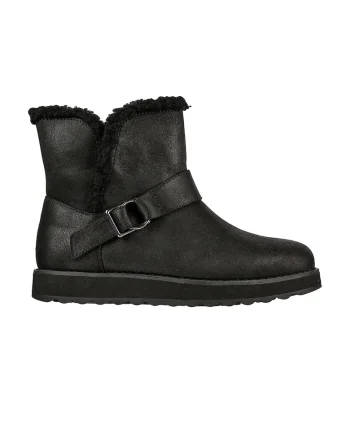 Ghete fara inchidere cu captuseala din material teddy Keepsakes 2.0 Cabin Feels, Negru