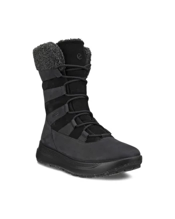 Ghete dama,  piele intoarsa, Negru,