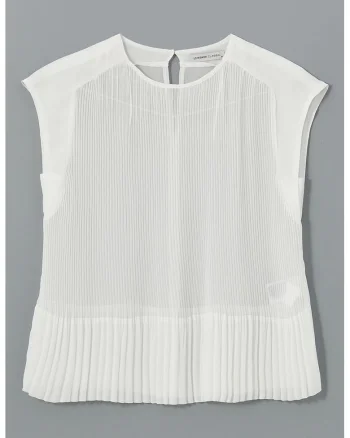 Bluza semitransparenta cu pliuri, Alb murdar