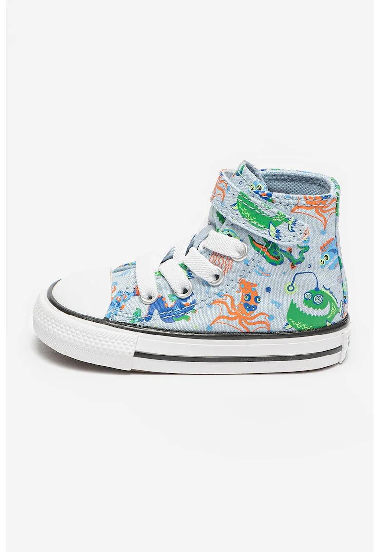 Tenisi cu model Chuck Taylor All Star, Verde/Portocaliu mandarina/Albastru glaciar