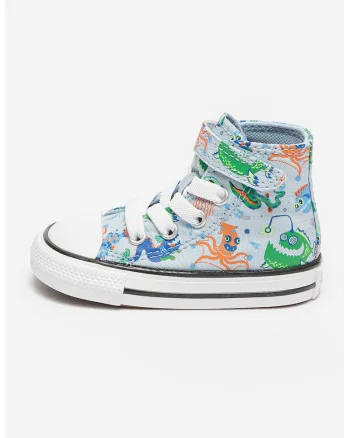 Tenisi cu model Chuck Taylor All Star, Verde/Portocaliu mandarina/Albastru glaciar
