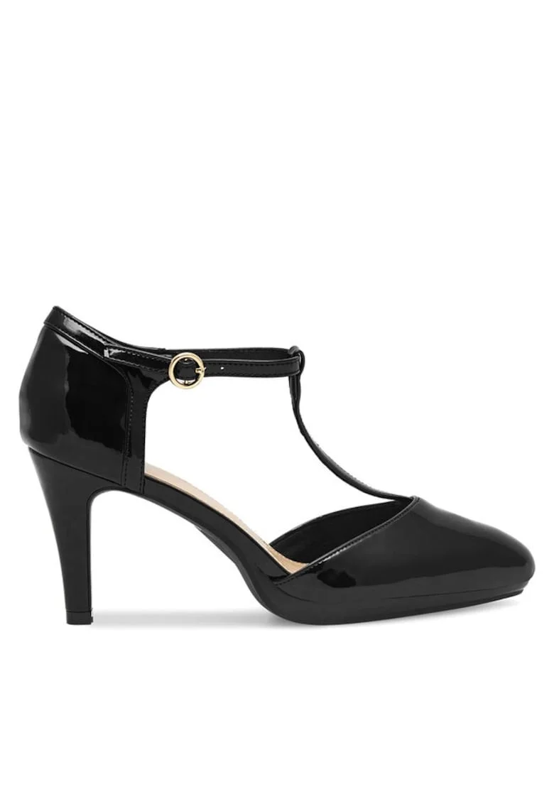 Pantofi dama,  Sintetic, Negru, Negru